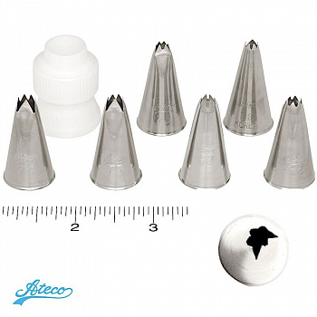 Кондитерская насадка Ateco рифлёный лист №71-76 | малый размер