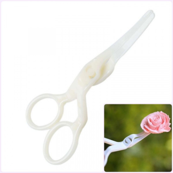 Ножницы пластик. тонкие лезвия для переноса кремовых цветов