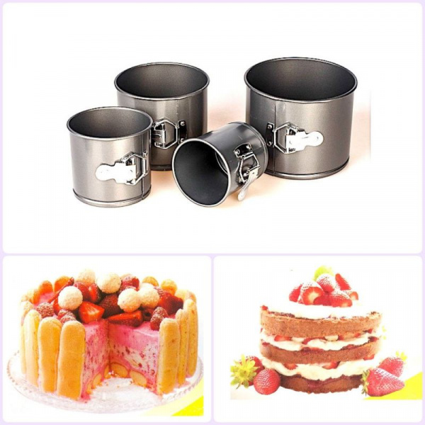 Форма для выпечки металлическая разъёмная антипригарная | Кулич набор 4 шт: Ø 10, 12, 14, 17 см, высота 10-13 см