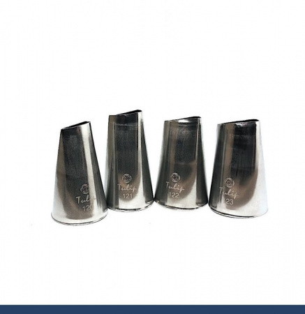 Кондитерские насадки лепесток розы изогнутый №120, 121, 122, 123 Tulip™ | набор 4 шт | средний размер