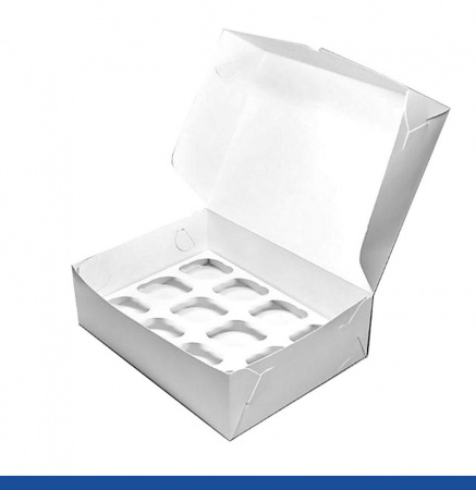 Коробка для 12 капкейков 35•25•11 см Белая (самосборная) | упак. 5-50 шт