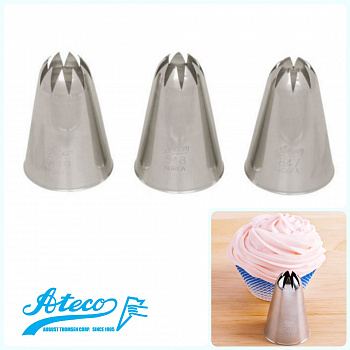 Кондитерская насадка закрытая звезда №844-849 от Ateco | медиум размер